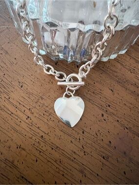 Silver Heart Toggle Chain Necklace - Women Jewelry
